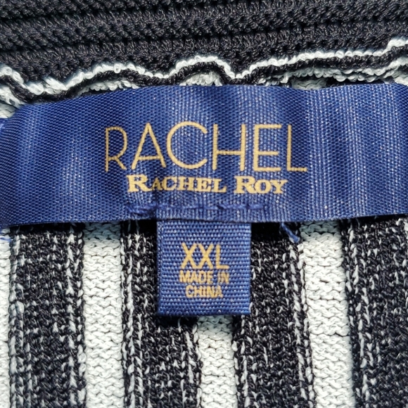 NWT RACHEL Rachel Roy Black & White Striped Dress - Picture 9 of 11